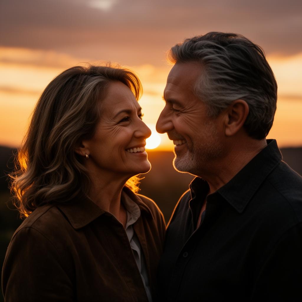 Confident couple smiling together